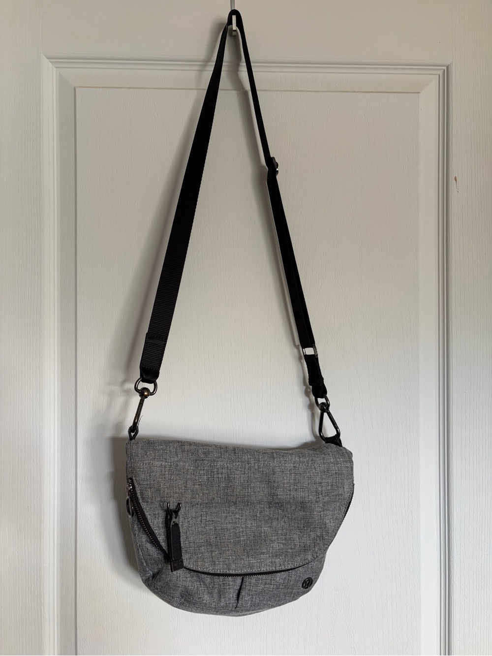 lululemon athletica Gray Crossbody Bag with Black Strap